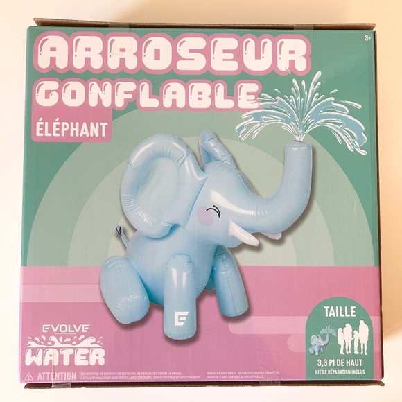 Evolve Inflatable Elephant Sprinkler - Blue - Picture 2 of 2